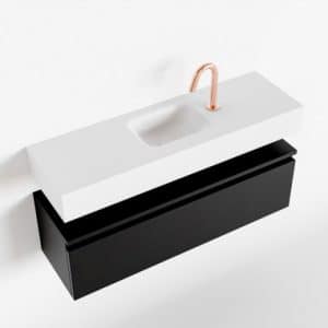 ANDOR Komplet badmiljø centreret håndvask B100 cm MDF - Sort/Talkum