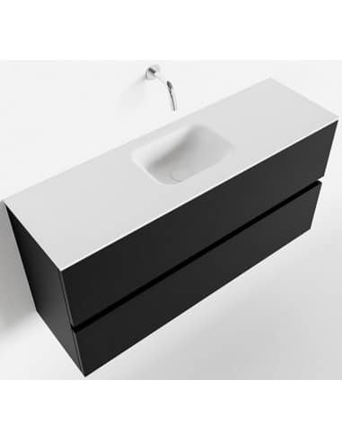 ADA Komplet badmiljø centreret håndvask B100 x H50 cm MDF - Sort/Talkum