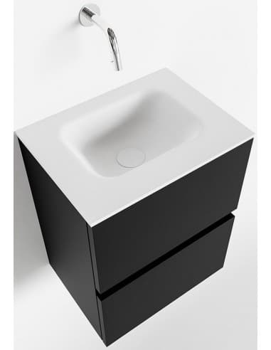 ADA Komplet badmiljø centreret håndvask B40 x H50 cm MDF - Sort/Talkum