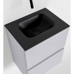 ADA Komplet badmiljø centreret håndvask B40 x H50 cm MDF - Svag grå/Sort