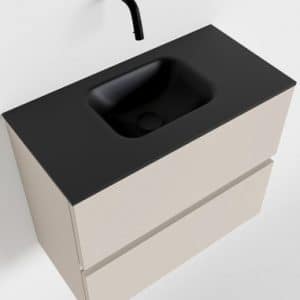ADA Komplet badmiljø centreret håndvask B60 x H50 cm MDF - Linned/Sort