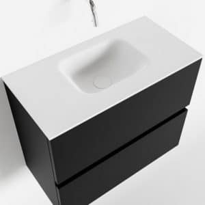ADA Komplet badmiljø centreret håndvask B60 x H50 cm MDF - Sort/Talkum
