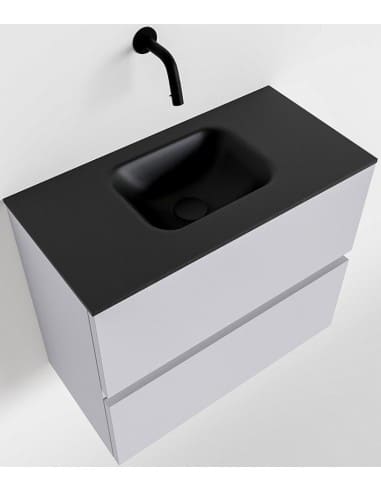 ADA Komplet badmiljø centreret håndvask B60 x H50 cm MDF - Svag grå/Sort