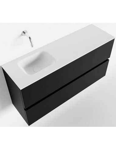ADA Komplet badmiljø venstrevendt håndvask B100 x H50 cm MDF - Sort/Talkum