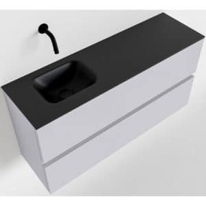ADA Komplet badmiljø venstrevendt håndvask B100 x H50 cm MDF - Svag grå/Sort