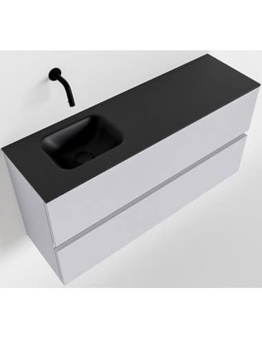 ADA Komplet badmiljø venstrevendt håndvask B100 x H50 cm MDF - Svag grå/Sort