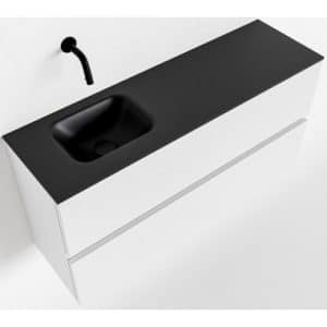 ADA Komplet badmiljø venstrevendt håndvask B100 x H50 cm MDF - Talkum/Sort