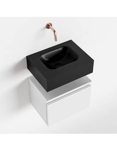 ANDOR Komplet badmiljø centreret håndvask B40 cm MDF - Talkum/Sort