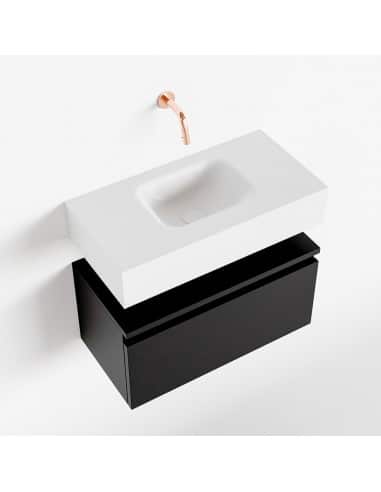 ANDOR Komplet badmiljø centreret håndvask B60 cm MDF - Sort/Talkum