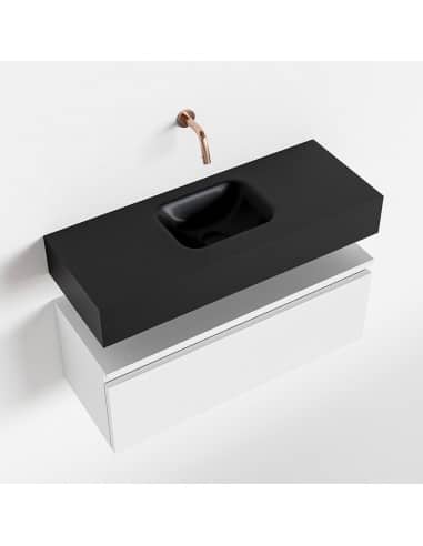 ANDOR Komplet badmiljø centreret håndvask B80 cm MDF - Talkum/Sort