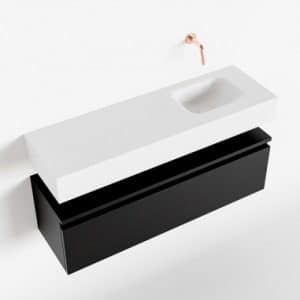 ANDOR Komplet badmiljø højrevendt håndvask B100 cm MDF - Sort/Talkum