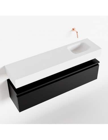 ANDOR Komplet badmiljø højrevendt håndvask B120 cm MDF - Sort/Talkum