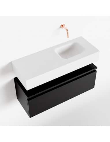 ANDOR Komplet badmiljø højrevendt håndvask B80 cm MDF - Sort/Talkum