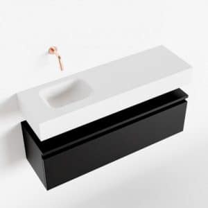 ANDOR Komplet badmiljø venstrevendt håndvask B100 cm MDF - Sort/Talkum