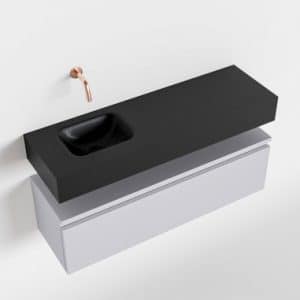 ANDOR Komplet badmiljø venstrevendt håndvask B100 cm MDF - Svag grå/Sort