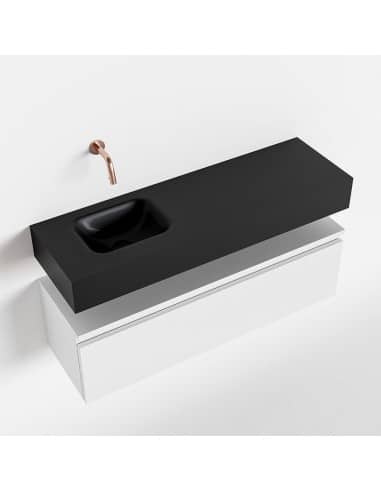 ANDOR Komplet badmiljø venstrevendt håndvask B100 cm MDF - Talkum/Sort