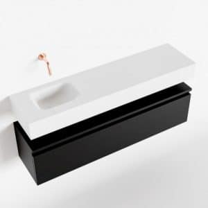 ANDOR Komplet badmiljø venstrevendt håndvask B120 cm MDF - Sort/Talkum