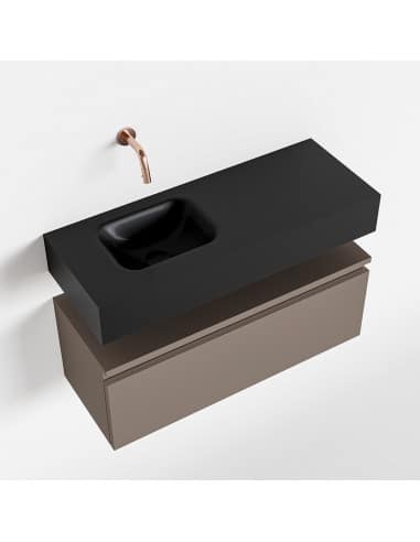 ANDOR Komplet badmiljø venstrevendt håndvask B80 cm MDF - Røg/Sort