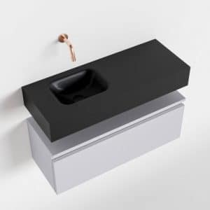 ANDOR Komplet badmiljø venstrevendt håndvask B80 cm MDF - Svag grå/Sort