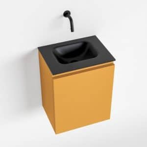 OLAN Komplet badmiljø centreret håndvask B40 cm MDF - Okker/Sort