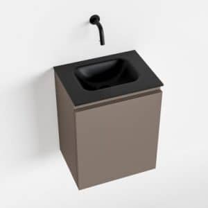 OLAN Komplet badmiljø centreret håndvask B40 cm MDF - Røg/Sort