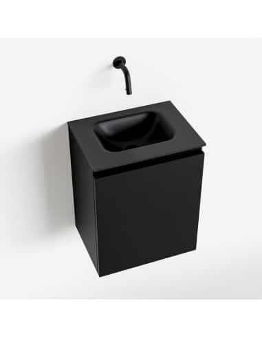 OLAN Komplet badmiljø centreret håndvask B40 cm MDF - Sort/Sort