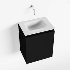 OLAN Komplet badmiljø centreret håndvask B40 cm MDF - Sort/Talkum