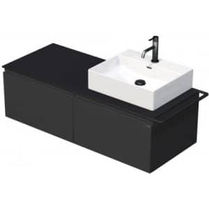 TARA Komplet badmiljø med 1 håndvask B128 cm Keramik, HPL og MDF - Sort/Mat antracit