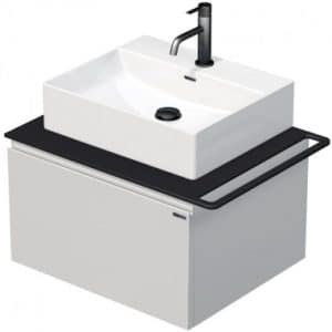 TARA Komplet badmiljø med 1 håndvask B68 cm Keramik, HPL og MDF - Sort/Hvid højglans