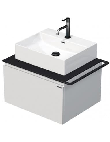 TARA Komplet badmiljø med 1 håndvask B68 cm Keramik, HPL og MDF - Sort/Mat hvid
