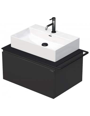 TARA Komplet badmiljø med 1 håndvask B78 cm Keramik, HPL og MDF - Sort/Antracit højglans