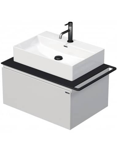 TARA Komplet badmiljø med 1 håndvask B78 cm Keramik, HPL og MDF - Sort/Hvid højglans