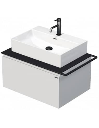 TARA Komplet badmiljø med 1 håndvask B78 cm Keramik, HPL og MDF - Sort/Mat hvid