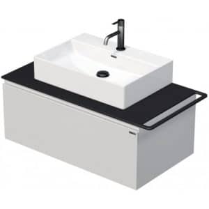 TARA Komplet badmiljø med 1 håndvask B98 cm Keramik, HPL og MDF - Sort/Hvid højglans