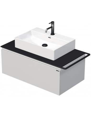 TARA Komplet badmiljø med 1 håndvask B98 cm Keramik, HPL og MDF - Sort/Hvid højglans