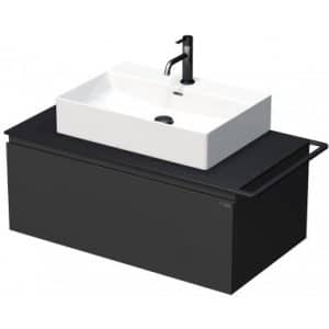 TARA Komplet badmiljø med 1 håndvask B98 cm Keramik, HPL og MDF - Sort/Mat antracit