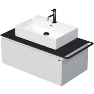 TARA Komplet badmiljø med 1 håndvask B98 cm Keramik, HPL og MDF - Sort/Mat hvid
