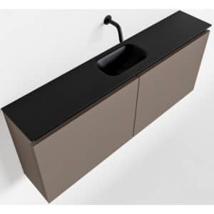 TURE Komplet badmiljø centreret håndvask B120 cm MDF - Røg/Sort