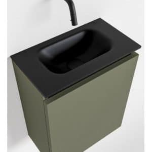 TURE Komplet badmiljø centreret håndvask B40 cm MDF - Armygrøn/Sort