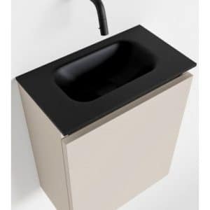 TURE Komplet badmiljø centreret håndvask B40 cm MDF - Linned/Sort