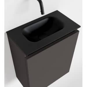 TURE Komplet badmiljø centreret håndvask B40 cm MDF - Mørkegrå/Sort