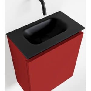 TURE Komplet badmiljø centreret håndvask B40 cm MDF - Rød/Sort