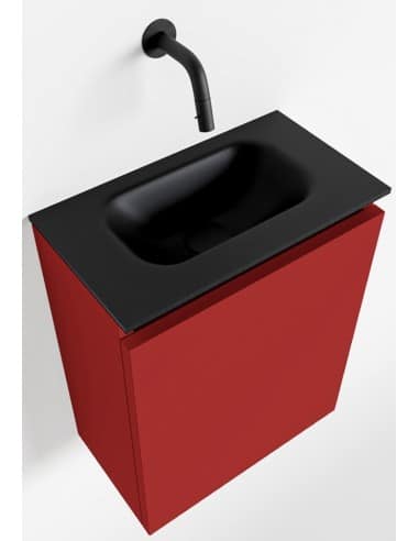 TURE Komplet badmiljø centreret håndvask B40 cm MDF - Rød/Sort