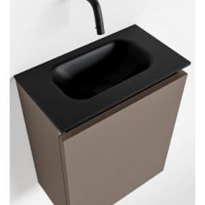 TURE Komplet badmiljø centreret håndvask B40 cm MDF - Røg/Sort