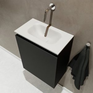 TURE Komplet badmiljø centreret håndvask B40 cm MDF - Sort/Talkum