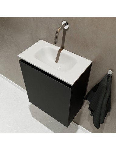 TURE Komplet badmiljø centreret håndvask B40 cm MDF - Sort/Talkum