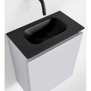 TURE Komplet badmiljø centreret håndvask B40 cm MDF - Svag grå/Sort