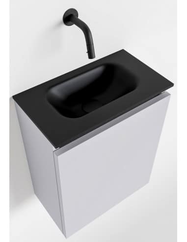 TURE Komplet badmiljø centreret håndvask B40 cm MDF - Svag grå/Sort