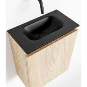 TURE Komplet badmiljø centreret håndvask B40 cm MDF - Vasket eg/Sort