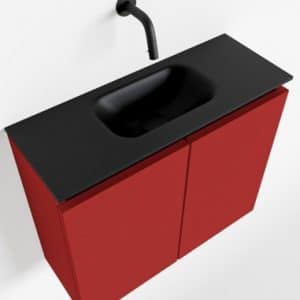 TURE Komplet badmiljø centreret håndvask B60 cm MDF - Rød/Sort